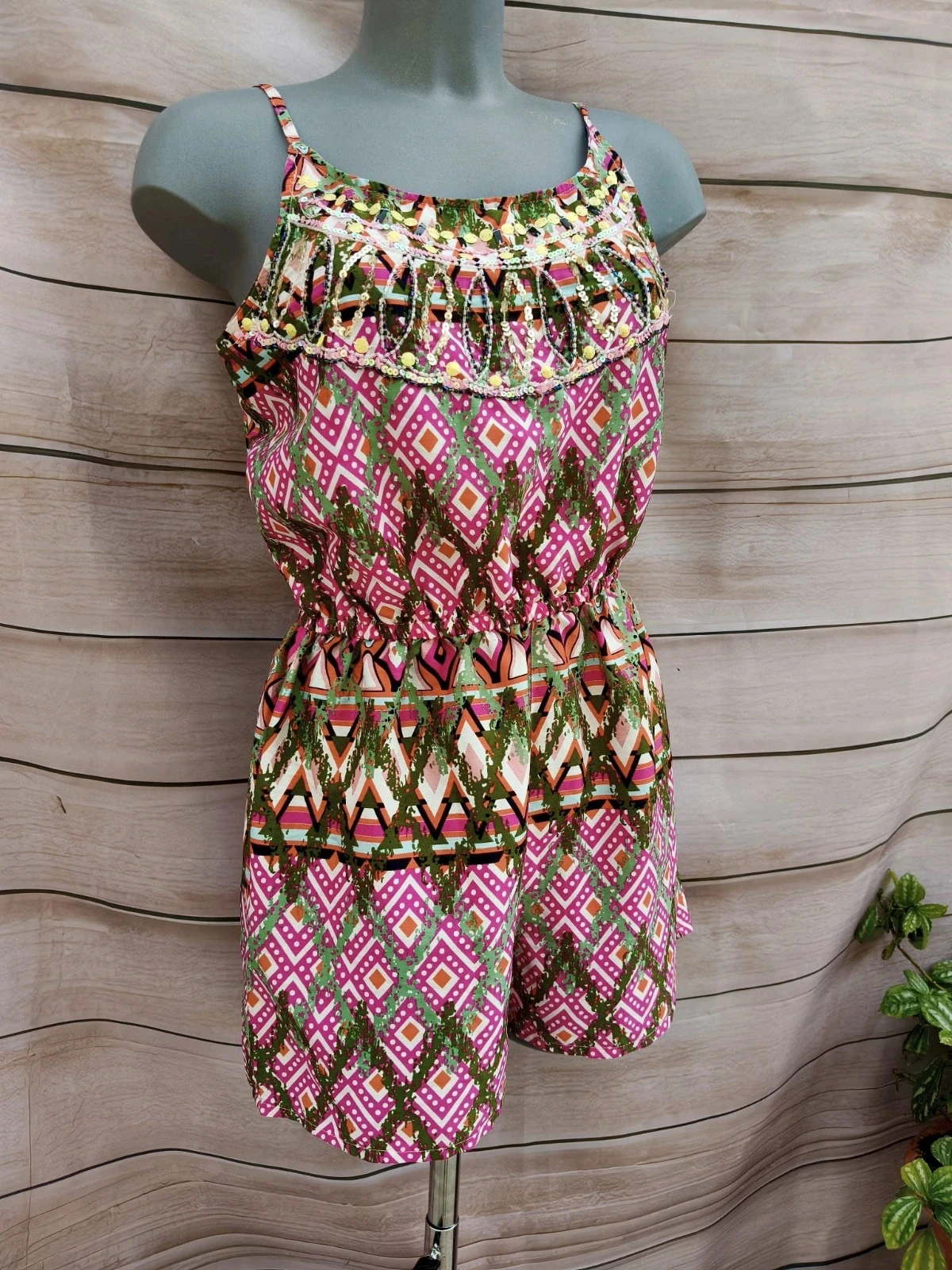 Ethnic print sequin short jumpsuit – Size S (36/38) 💜 – photo 2